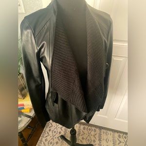 BB Dakota faux leather and knit jacket